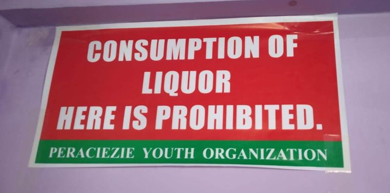 A poster in one of the hotels in High School area, Kohima. Despite the prohibition of alcohol in Nagaland, it is the need for notices like these indicate a different reality. (Morung Photo | For representational purpose only)